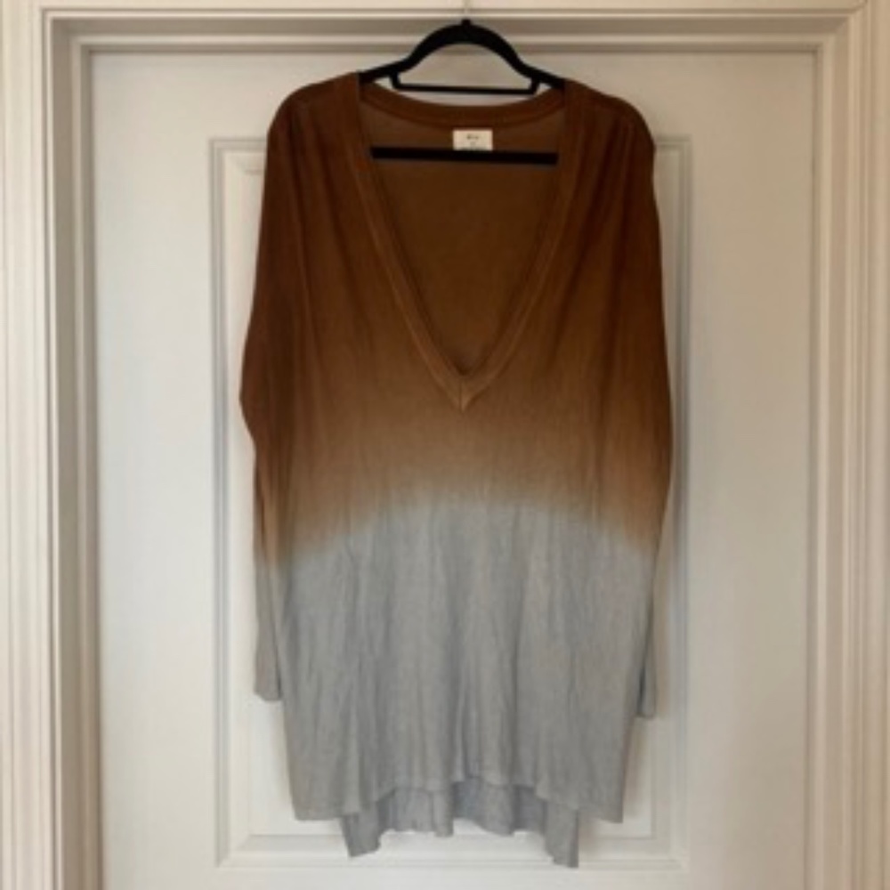 Terracotta and Grey Gradient Sweater